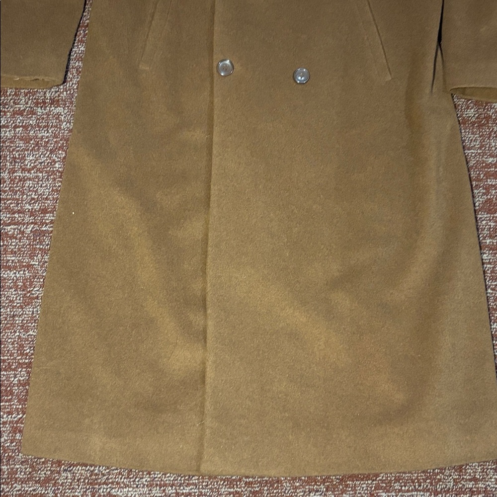 Valentuomo Men's cashmere/wool long Brown Double-Breasted Coat men’s dress coat - Picture 5 of 16
